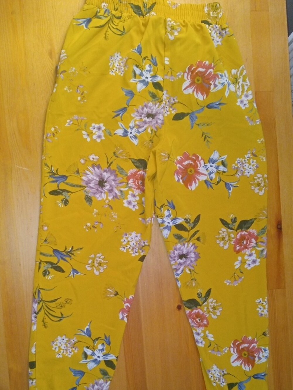 Floral Drawstring Jogger Pants in Mustard - Picture 5 of 5